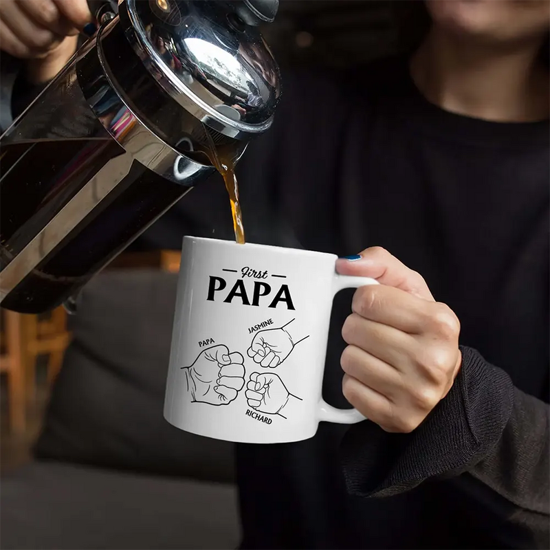 First Dad Now Grandpa - Personalized Mug