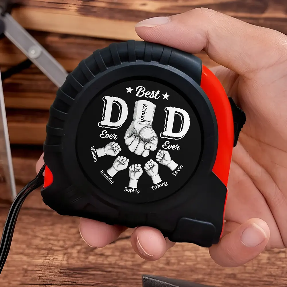 Best Dad Ever Hand Punch - Personalized Tape Measure