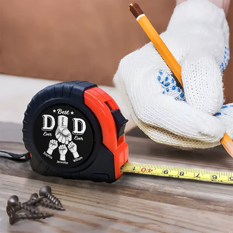 Best Dad Ever Hand Punch - Personalized Tape Measure