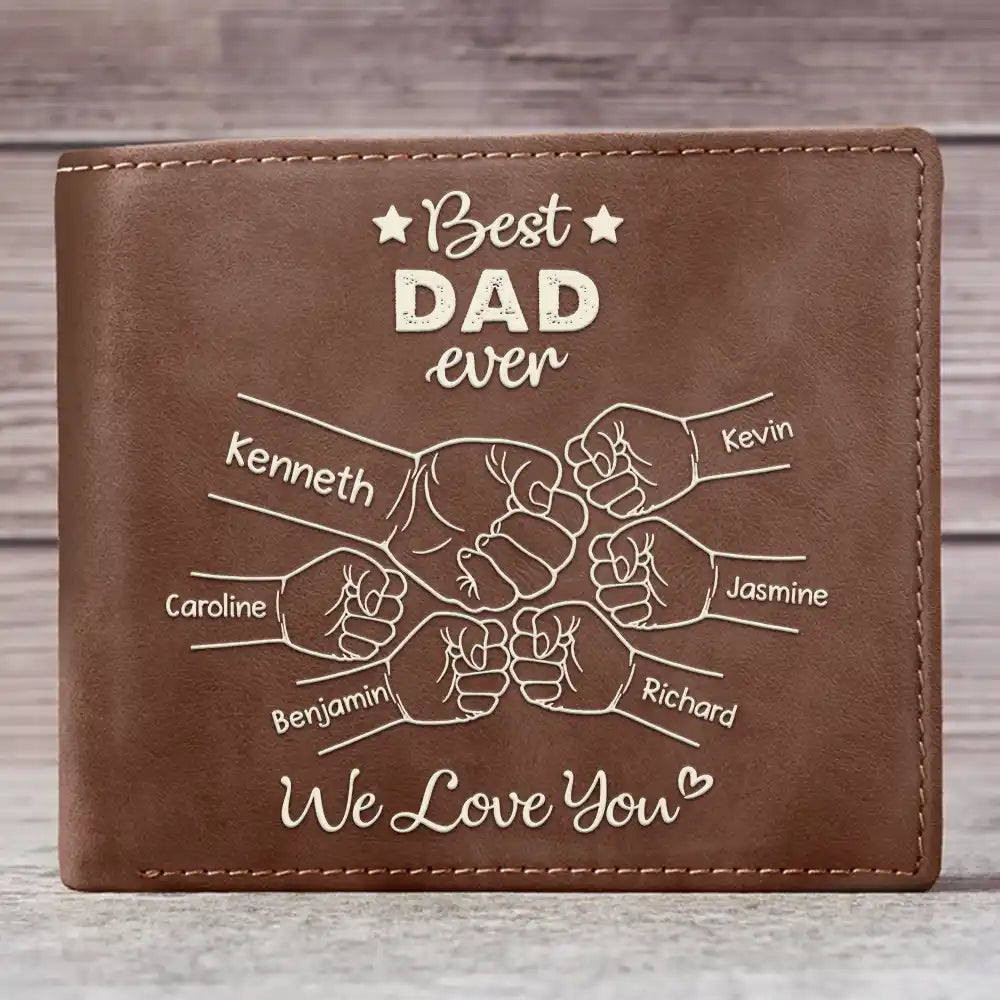 Best Dad Grandpa Ever - Personalized Leather Wallet