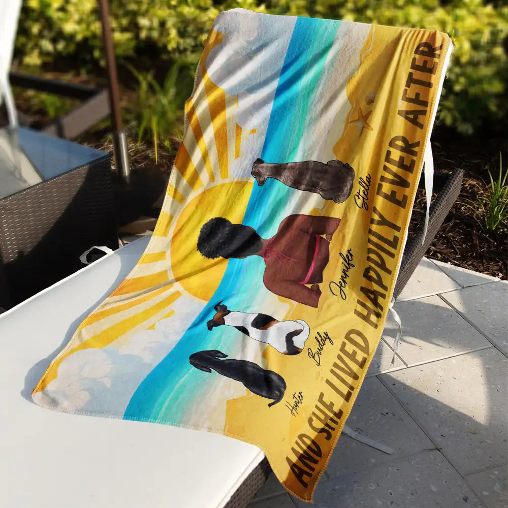 All I Need Is My Dogs And The Beach - Personalized Beach Towel