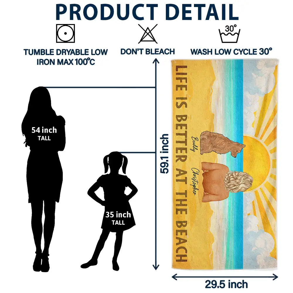 All I Need Is My Dogs And The Beach - Personalized Beach Towel