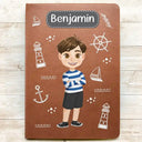 Car Mermaid Unicorn Dinosaur Astronaut Kids - Personalized Leather Journal