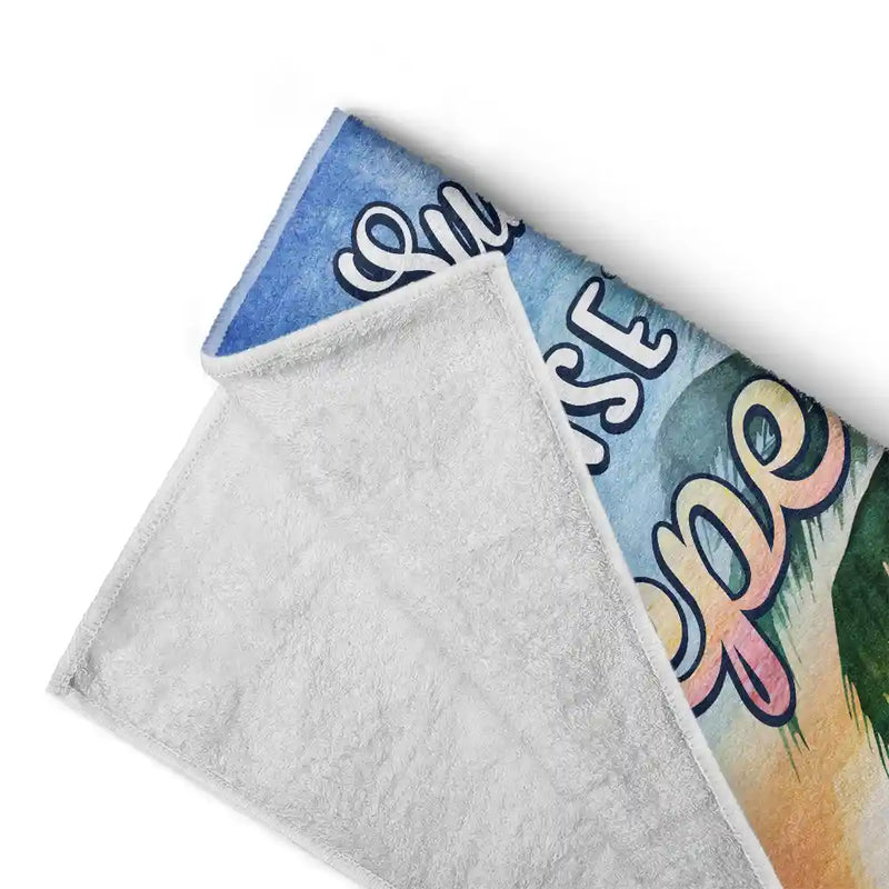 Sunrise Sunburn Sunset Repeat - Personalized Beach Towel