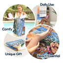 Sunrise Sunburn Sunset Repeat - Personalized Beach Towel