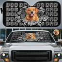 Custom Photo Dog Dad Dog Mom 3D Cracked - Personalized Auto Sunshade