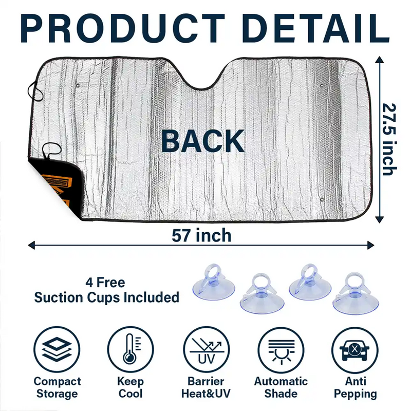 Custom Photo Dog Dad Dog Mom 3D Cracked - Personalized Auto Sunshade