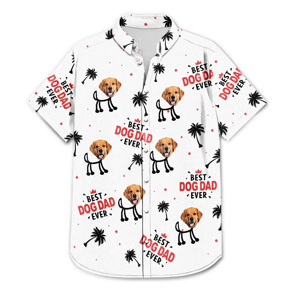 Custom Photo Best Dad Ever Kids Dog Cat - Personalized Hawaiian Shirt