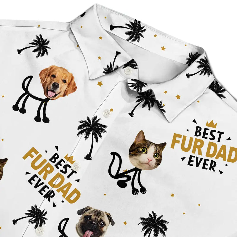 Custom Photo Best Dad Ever Kids Dog Cat - Personalized Hawaiian Shirt