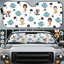 Custom Photo Best Dad Ever Kids Dog Cat - Personalized Auto Sunshade