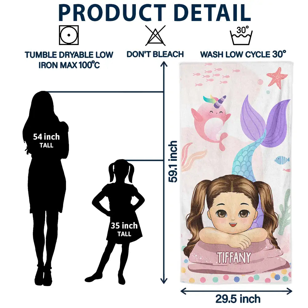Mermaid Kids - Personalized Beach Towel