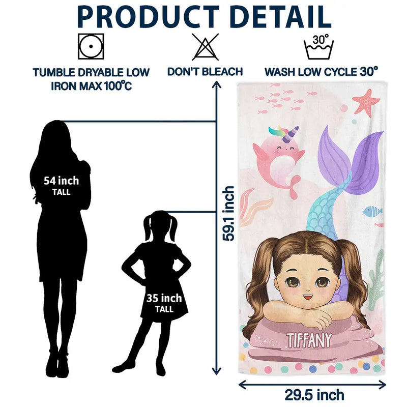 Mermaid Kids - Personalized Beach Towel