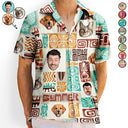 Custom Photo Funny Family Pet Face Tiki Pattern - Personalized Hawaiian Shirt