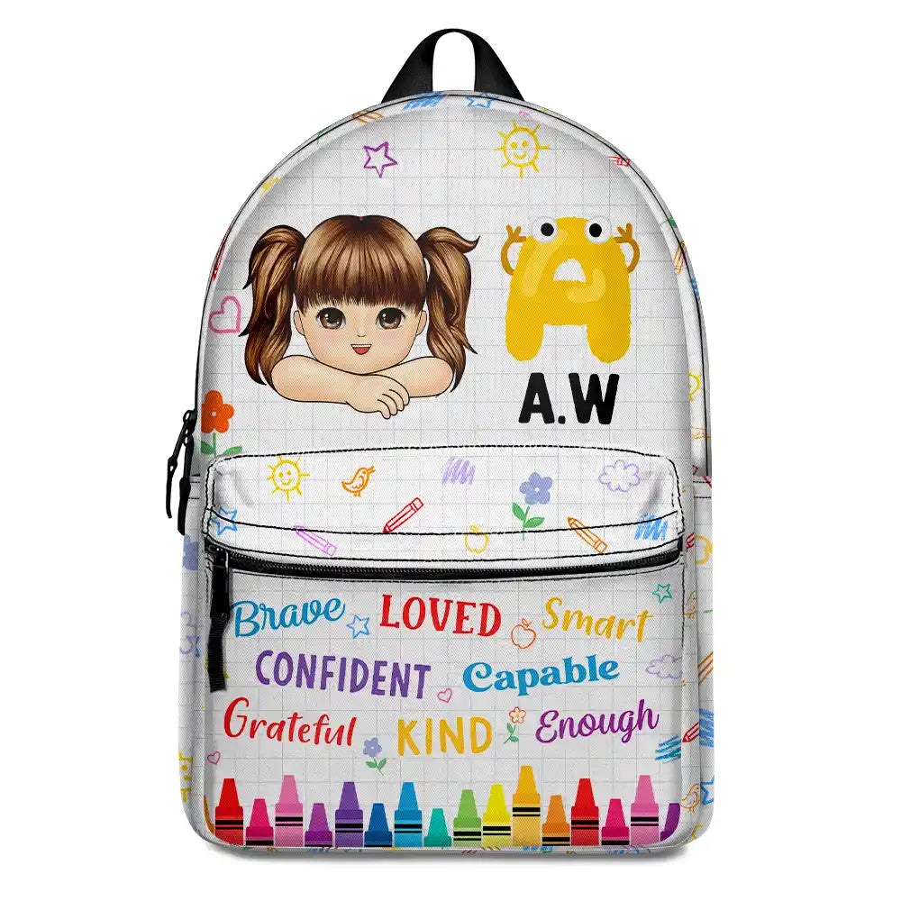 I'm Kind Loved Confident Alphabet - Personalized Canvas Backpack