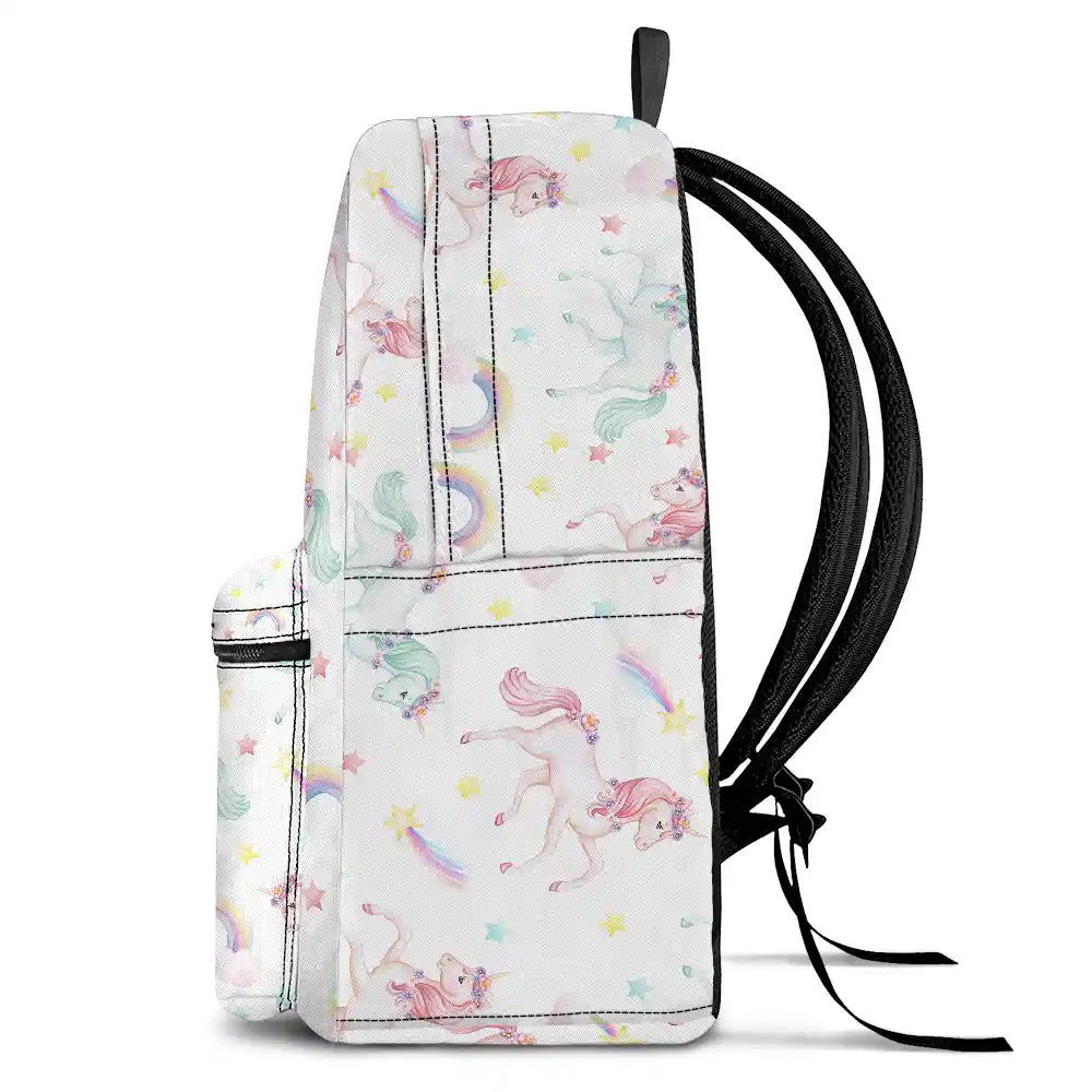 Monogram Letter School - Personalized Canvas Backpack