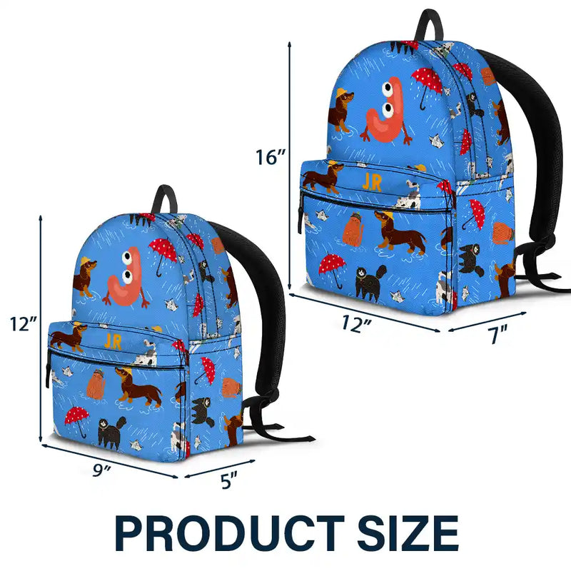 Monogram Letter School - Personalized Canvas Backpack