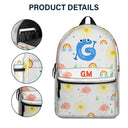 Monogram Letter School - Personalized Canvas Backpack