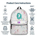 Monogram Letter School - Personalized Canvas Backpack