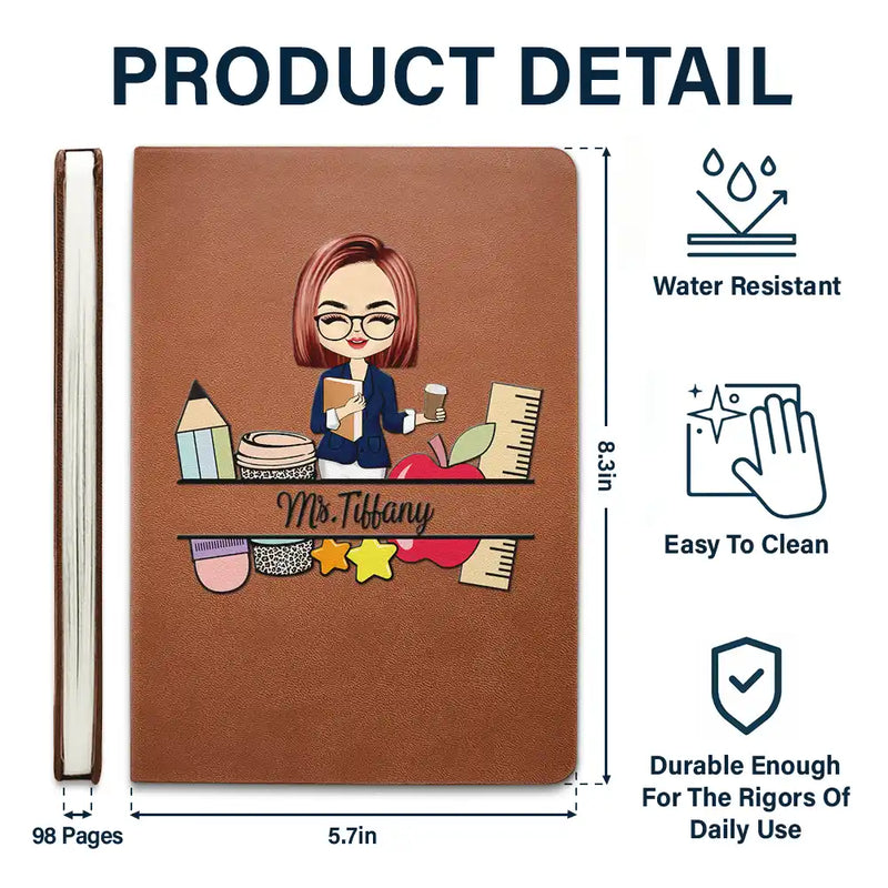 Teacher Name - Personalized Leather Journal