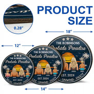 Poolside Paradise Family - Personalized Wood Circle Sign