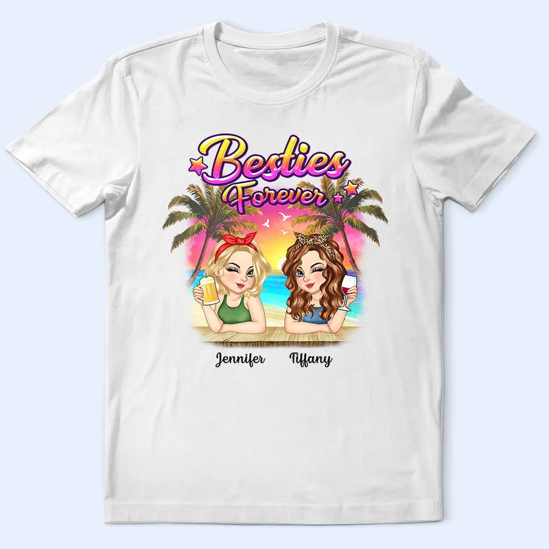 Besties Forever Summer Beach Vibe - Personalized T Shirt