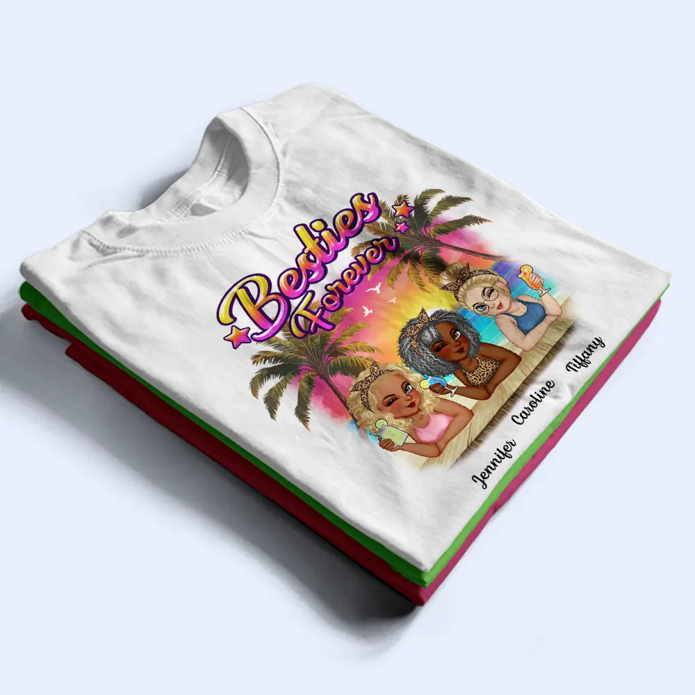 Besties Forever Summer Beach Vibe - Personalized T Shirt