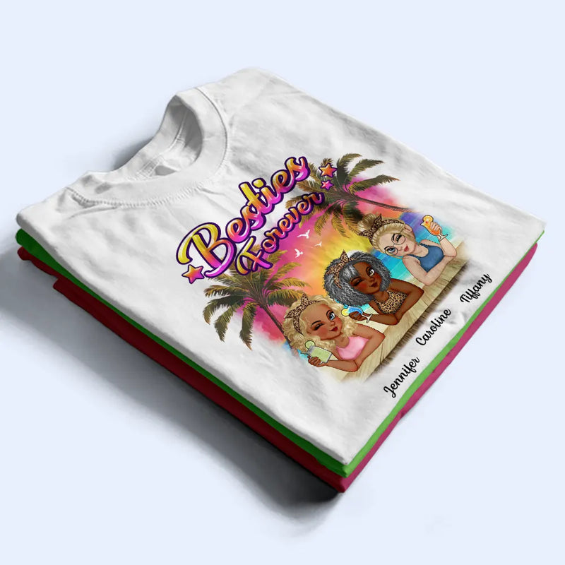 Besties Forever Summer Beach Vibe - Personalized T Shirt