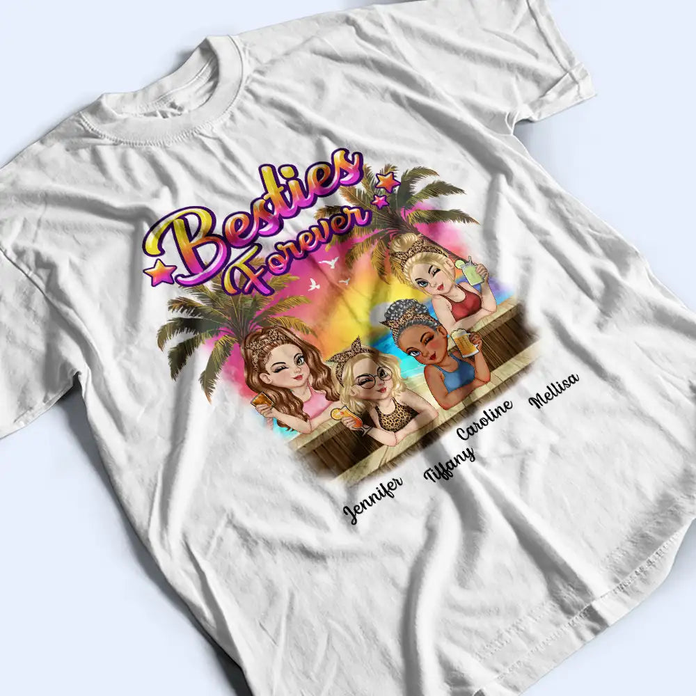 Besties Forever Summer Beach Vibe - Personalized T Shirt