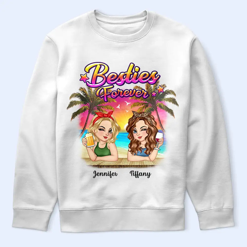 Besties Forever Summer Beach Vibe - Personalized T Shirt