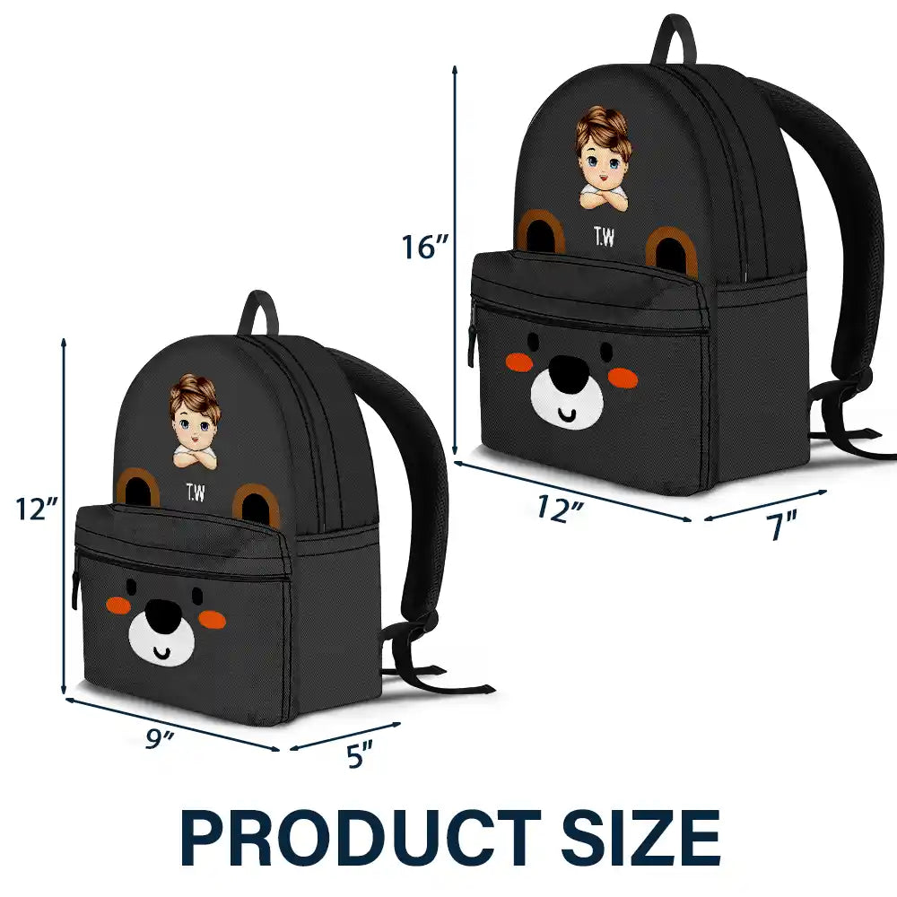 Teddy Bear Kid - Personalized Canvas Backpack