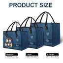 Grandma Mom Aesthetic Pattern - Personalized Leather Bag