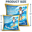 Monogram Family Comes In Waves - Personalized Pillow