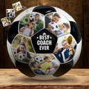 Custom Photo Best Coach Ever Best Dad Ever - Personalized Soccer Ball