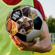 Custom Photo Best Coach Ever Best Dad Ever - Personalized Soccer Ball