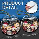 Flat Art My Grandkids Our Grandkids - Personalized Circle Glass Ornament