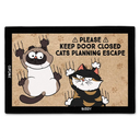 Funny Cats Planning Escape - Personalized Doormat