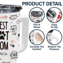 Best Cat Mom Kitten Love - Personalized 40oz Tumbler With Straw