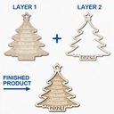 Family Christmas Tree - Personalized 2-Layered Wooden Ornament