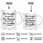 Nos souvenirs sont innombrables, notre amitié est sans fin - Mug personnalisé 