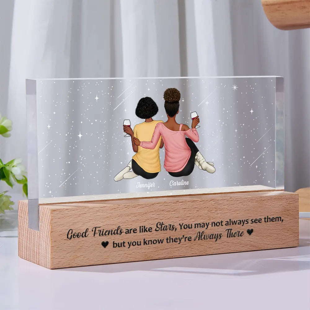 Nos souvenirs sont innombrables, notre amitié est sans fin - Lumière LED rectangulaire personnalisée 