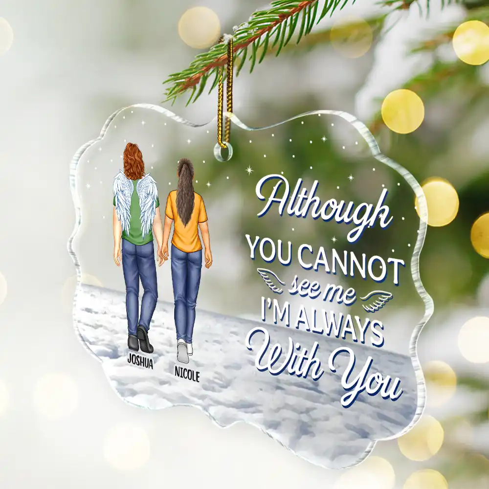 Family - You Never Walk Alone I'm Always With You - Personalized Medallion Acrylic Ornament