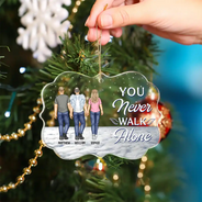 Family - You Never Walk Alone I'm Always With You - Personalized Medallion Acrylic Ornament