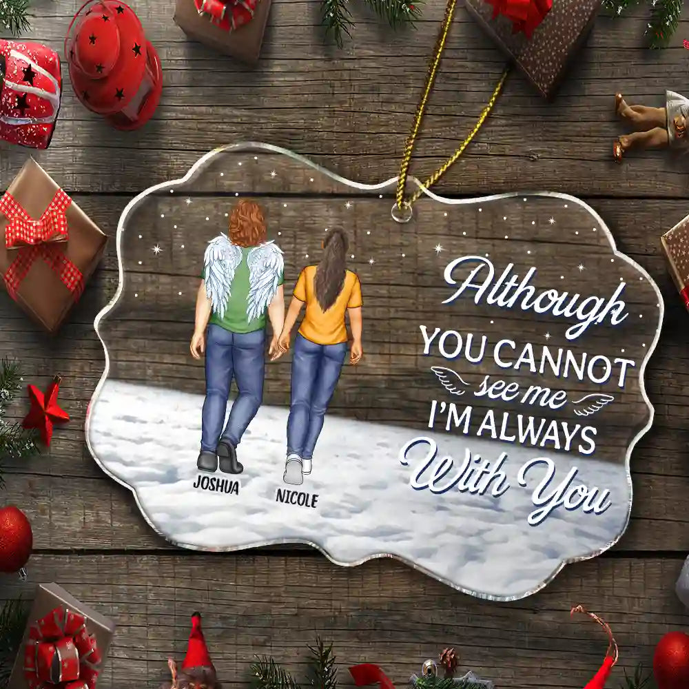 Family - You Never Walk Alone I'm Always With You - Personalized Medallion Acrylic Ornament