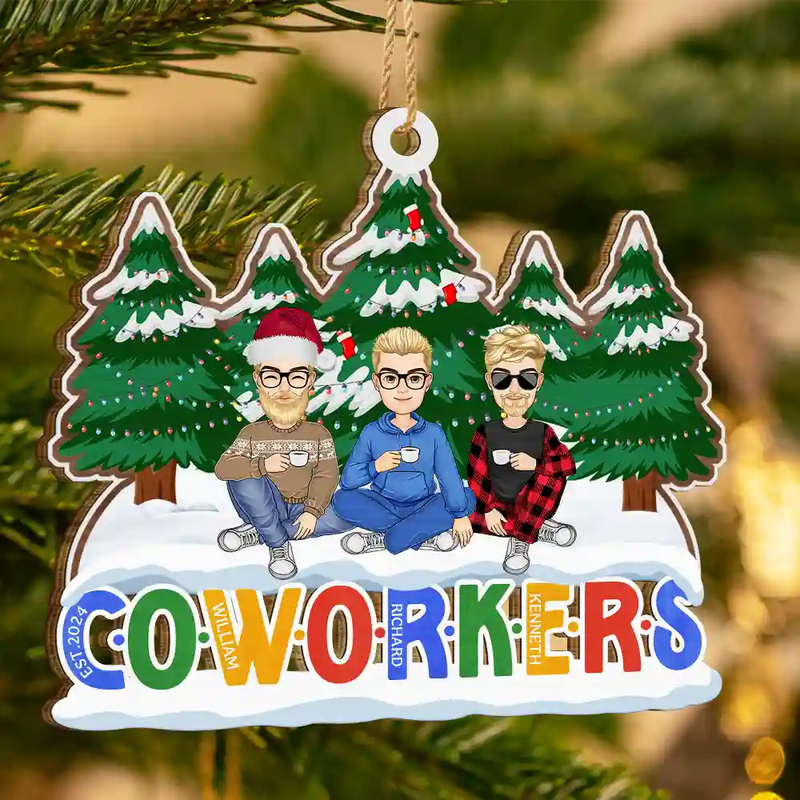 Gift For Bestie, Gifts For Colleagues - Christmas Friends Always Better Together - Personalized Wooden Cutout Ornament