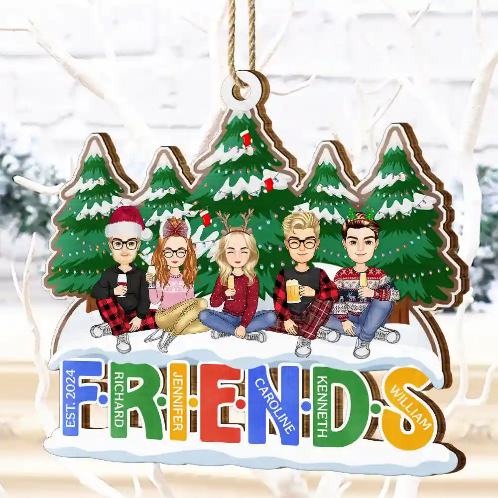 Gift For Bestie, Gifts For Colleagues - Christmas Friends Always Better Together - Personalized Wooden Cutout Ornament