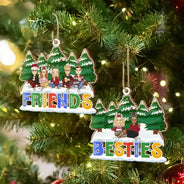 Gift For Bestie, Gifts For Colleagues - Christmas Friends Always Better Together - Personalized Wooden Cutout Ornament