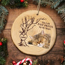 Christmas,Custom Photo,Pet Lovers,Memorial,Sad - Custom Photo Forever In Our Hearts - Personalized Wood Slice Ornament