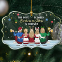 Gift For Brothers, Gift For Sisters, Family - The Love Between Brothers & Sisters Is Forever - Personalized Medallion Glass Ornament