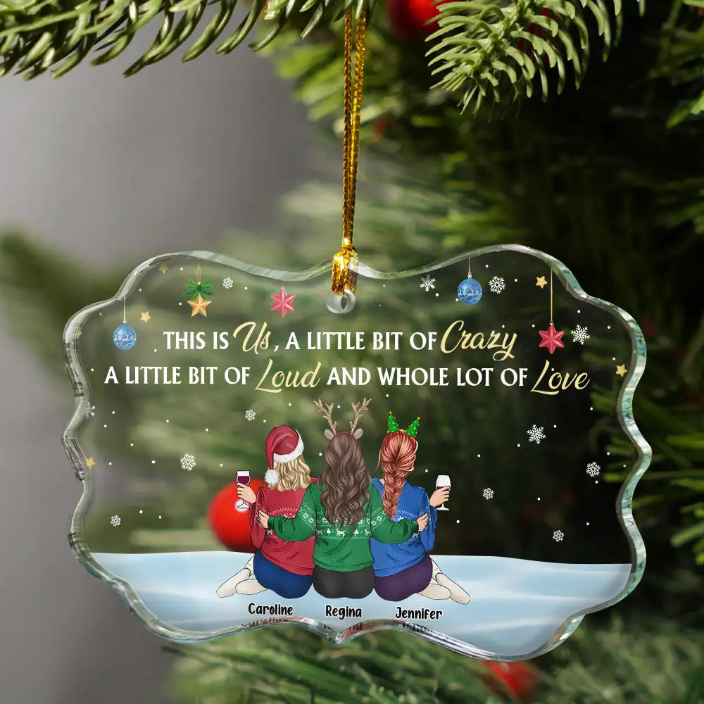 Gift For Brothers, Gift For Sisters, Family - The Love Between Brothers & Sisters Is Forever - Personalized Medallion Glass Ornament