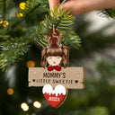 Gift For Grandma, Gift For Grandpa, Gift For Mother, Gift For Father - Grandma's Grandpa's Mom's Dad's Little Sweeties - Personalized Wooden Cutout Ornament